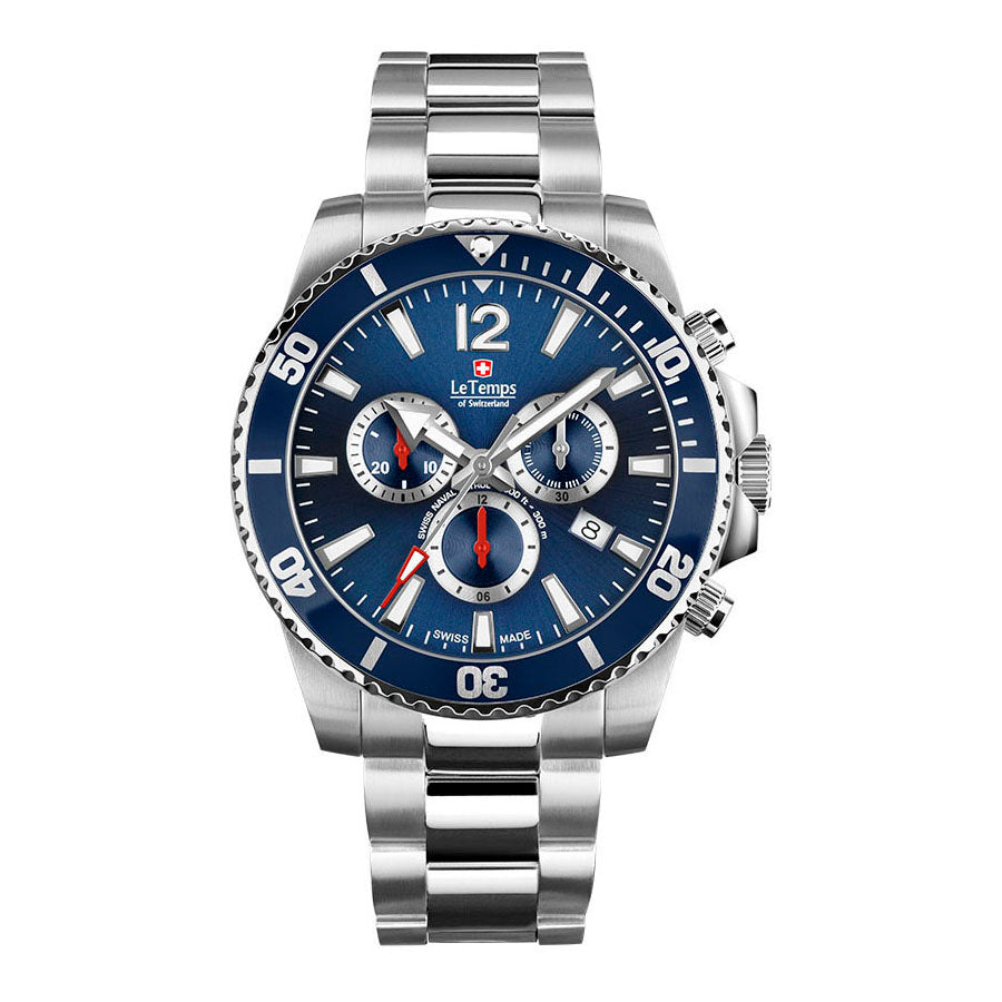 Swiss Naval P. Q. Chrono saphir Diver Watch 300M