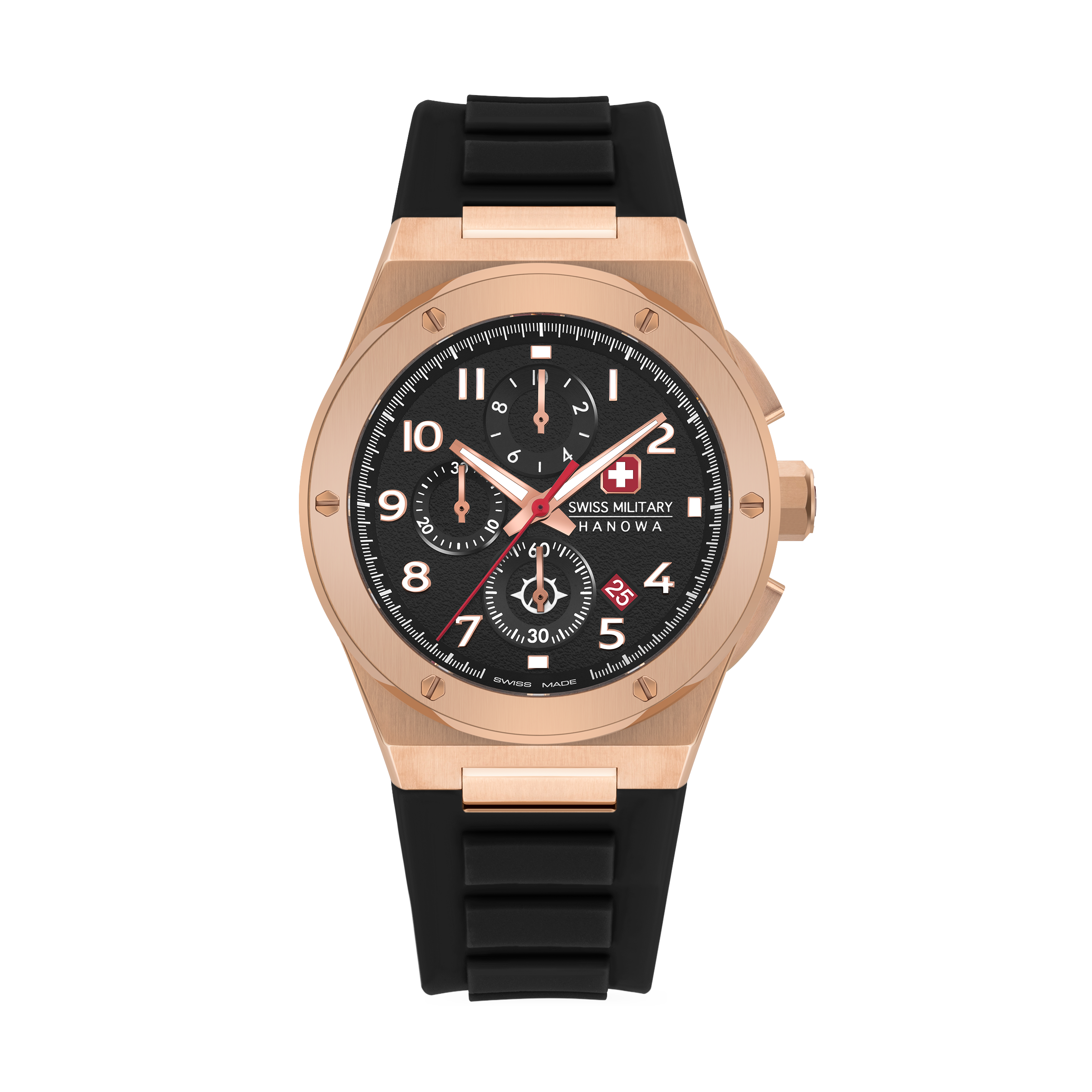 Sonoran Chrono Black Dial Rose Gold Colored Case