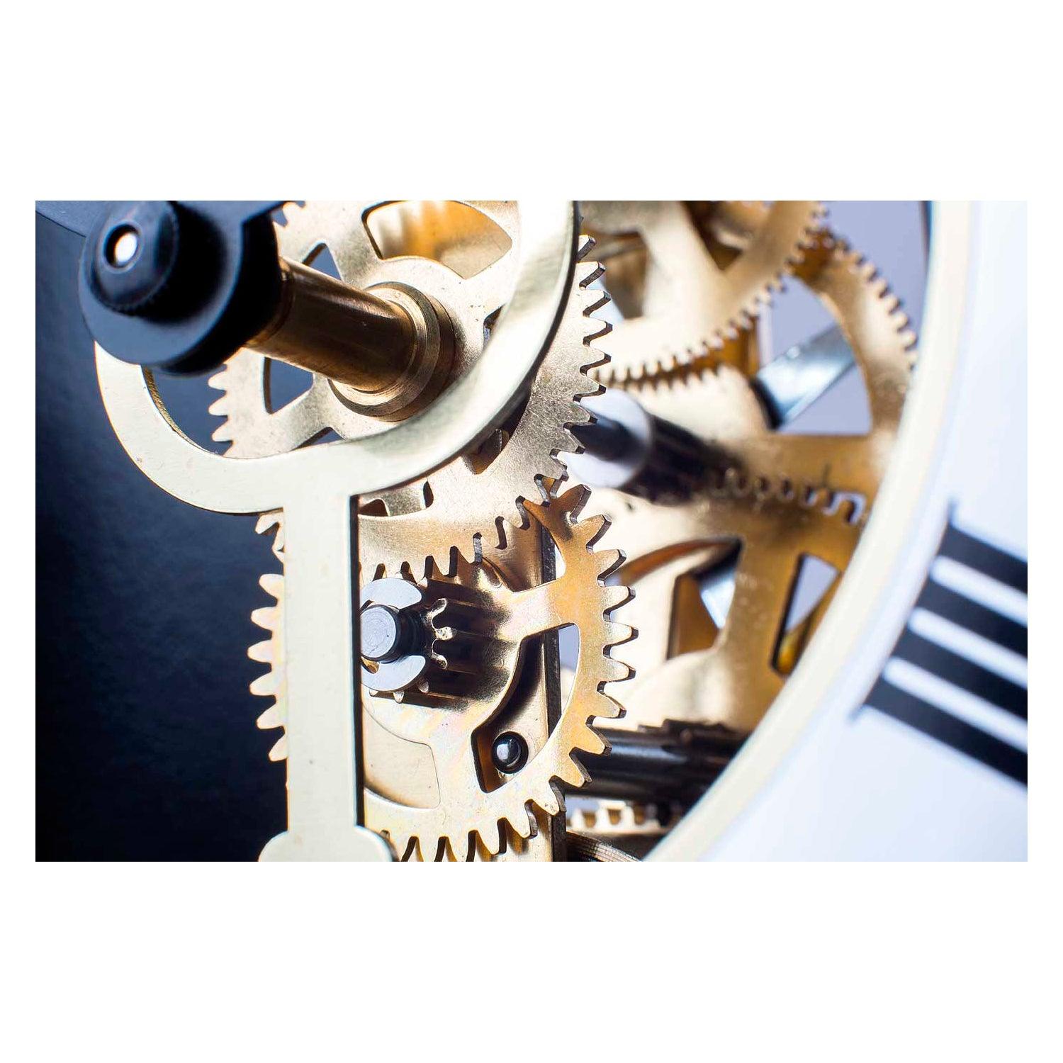 Reloj de mesa Skeleton moderno con movimiento mecánicon rojo