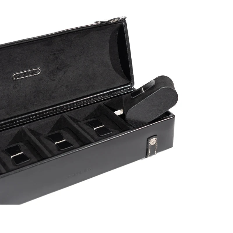 Caja de reloj londinense de cuero para 5 relojes