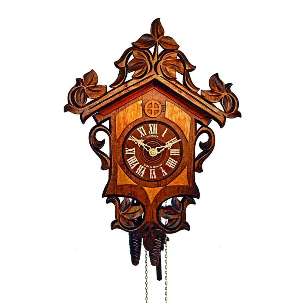 Reloj musical cucú tallado a mano