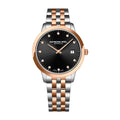Toccata Quartz bicolor dial negro con diamantes