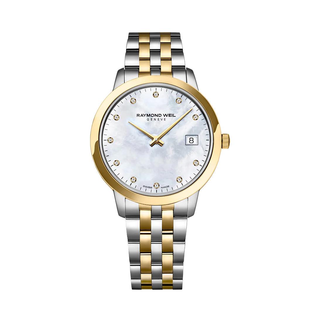 Toccata Quartz bicolor dial nacar con diamantes