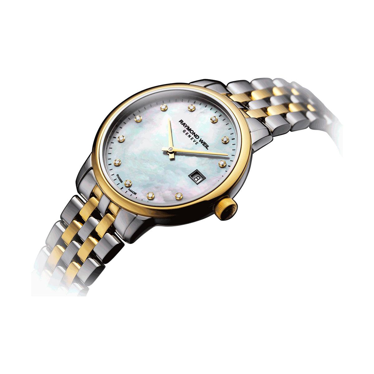Toccata Quartz bicolor dial nacar con diamantes