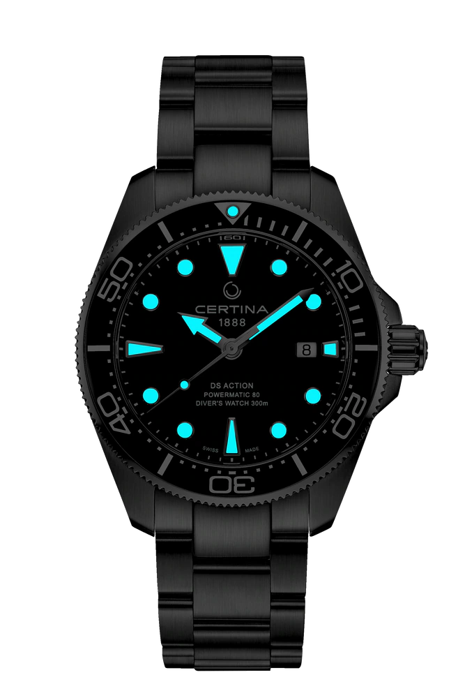DS Action Diver 43mm Powermatic 80 dial negro