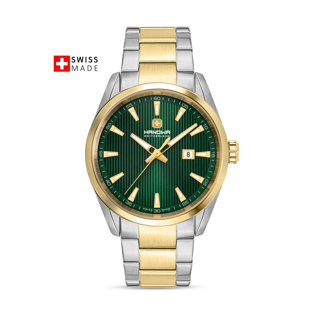 Oran dial verde y brazalete bicolor