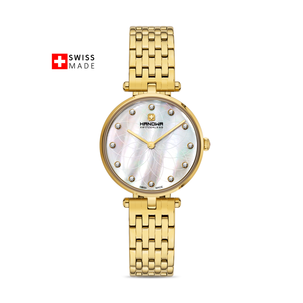 Maggia Lady Gold Pearl White Dial