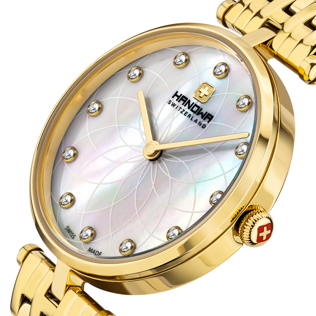 Maggia Lady Gold Pearl White Dial