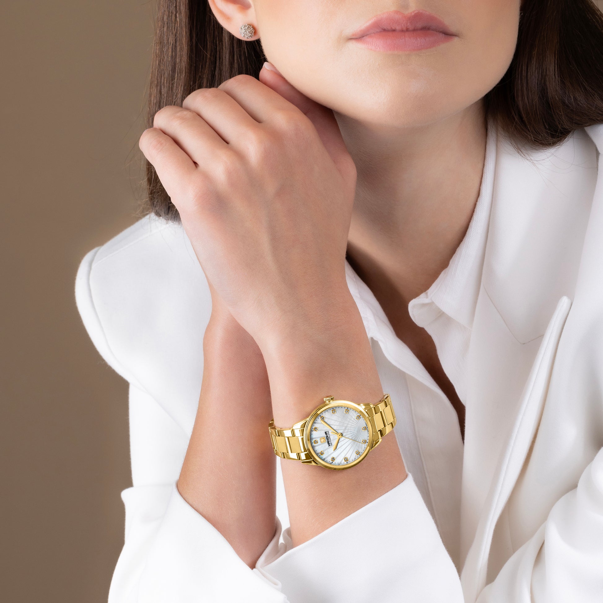 Canova Lady White Dial Gold