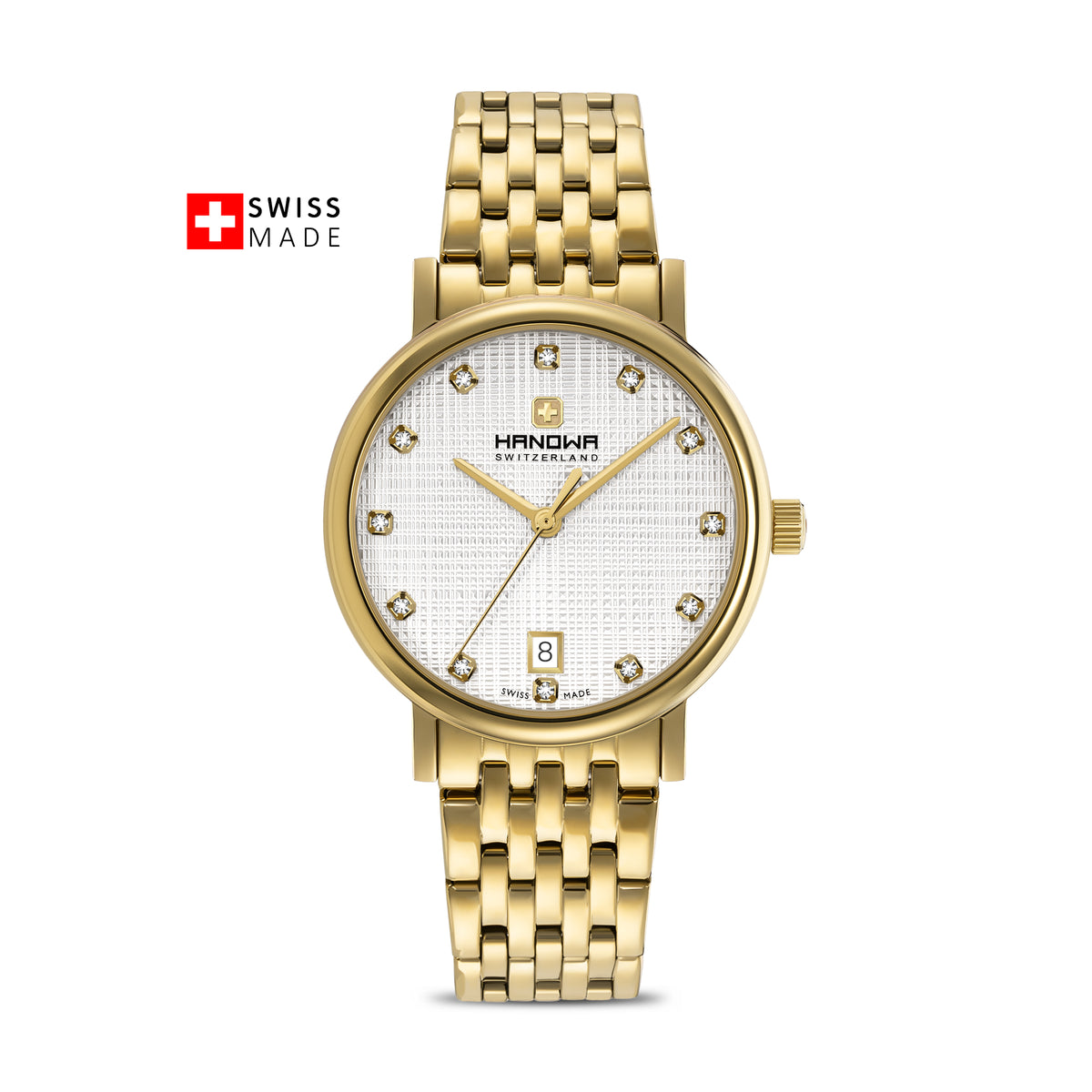 Rivera Lady White Dial Gold