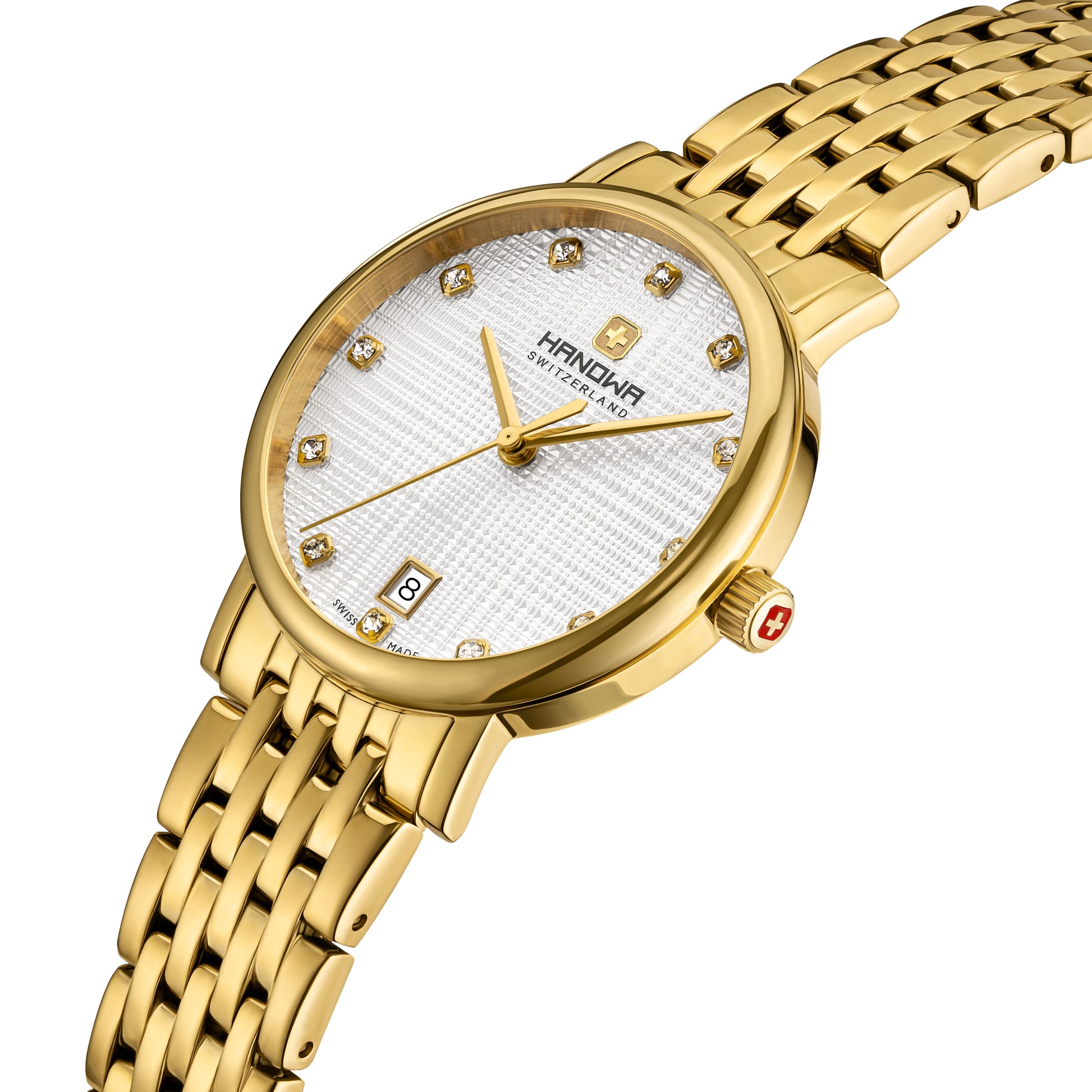 Rivera Lady White Dial Gold
