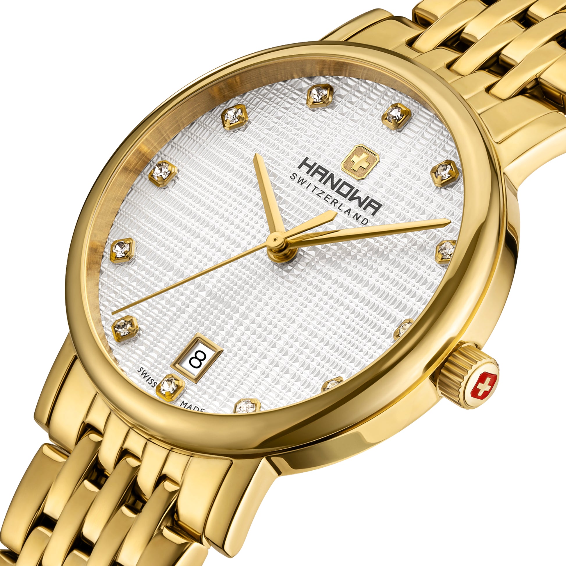 Rivera Lady White Dial Gold