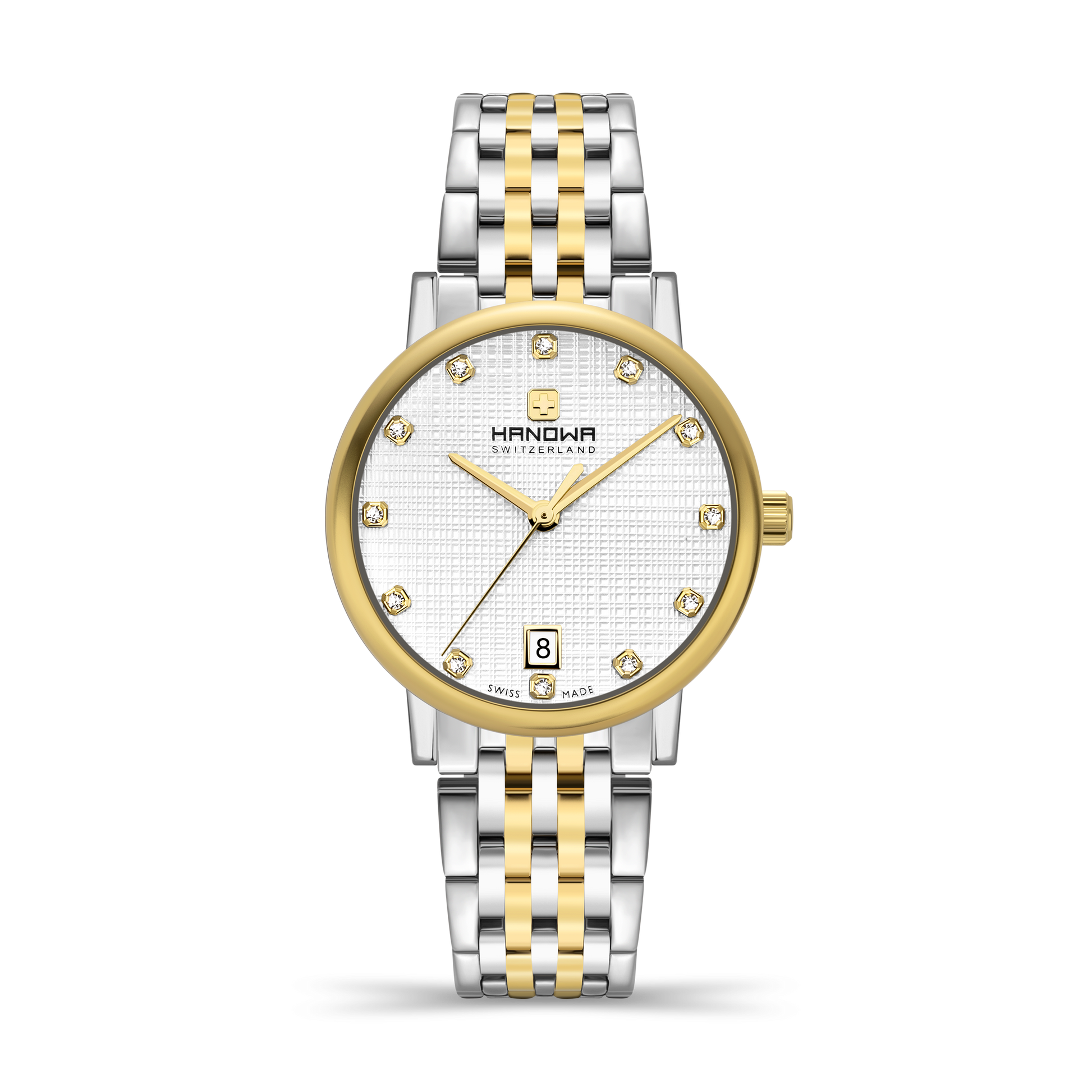 Rivera Lady White Dial Bicolor Gold