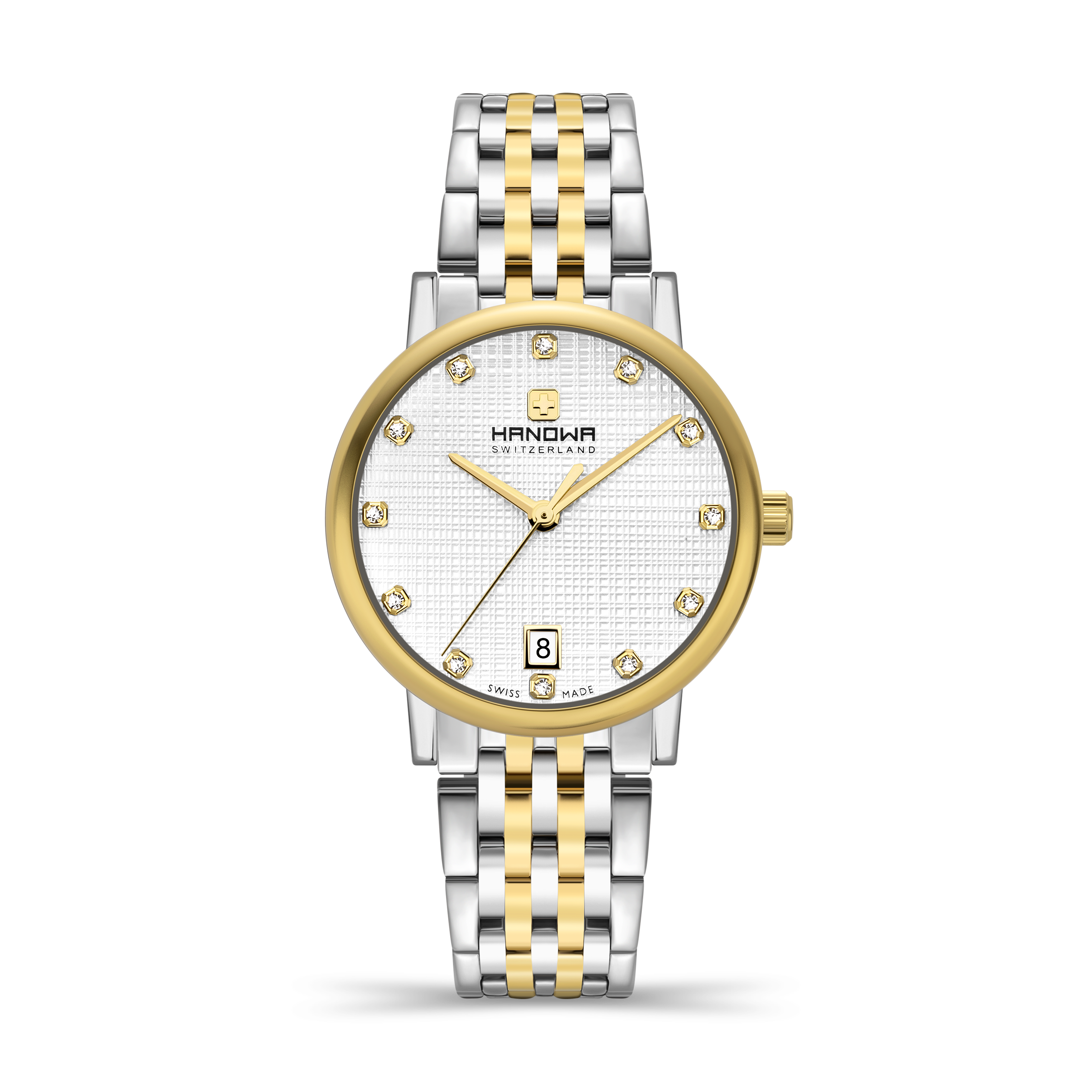 Rivera Lady White Dial Bicolor Gold