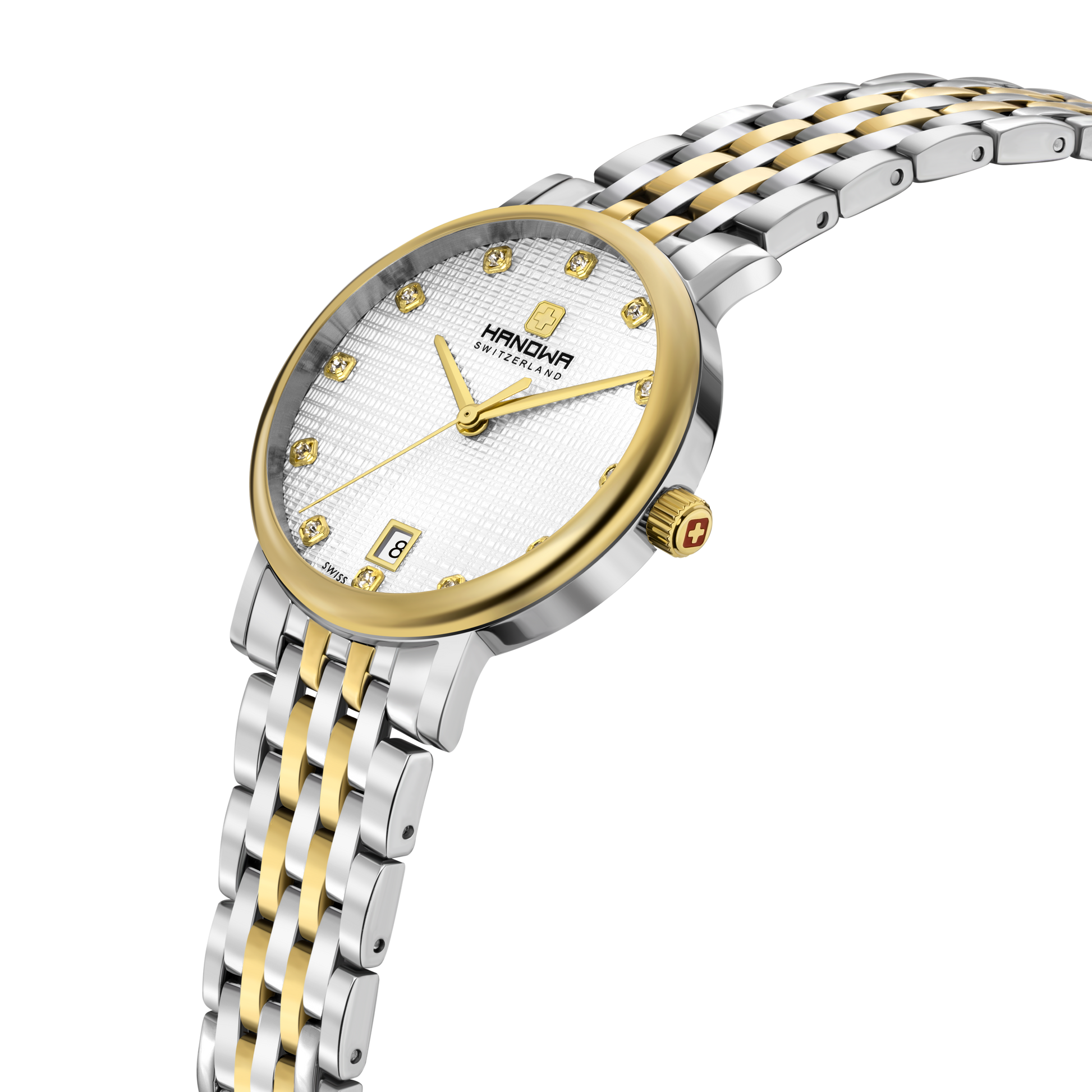 Rivera Lady White Dial Bicolor Gold