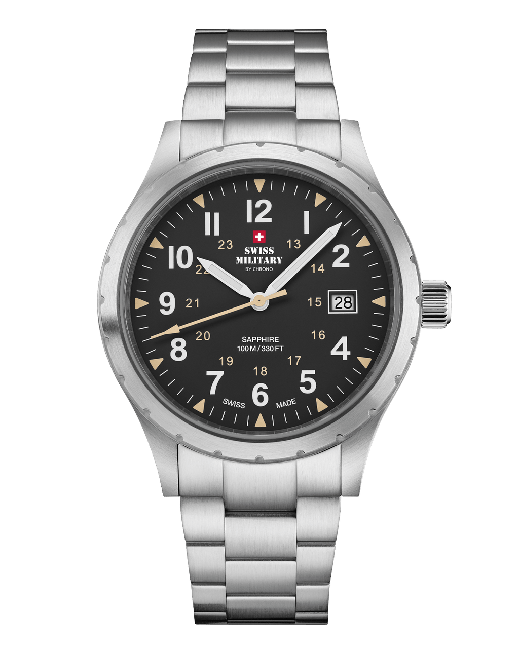 Reloj clásico militar suizo de caballero