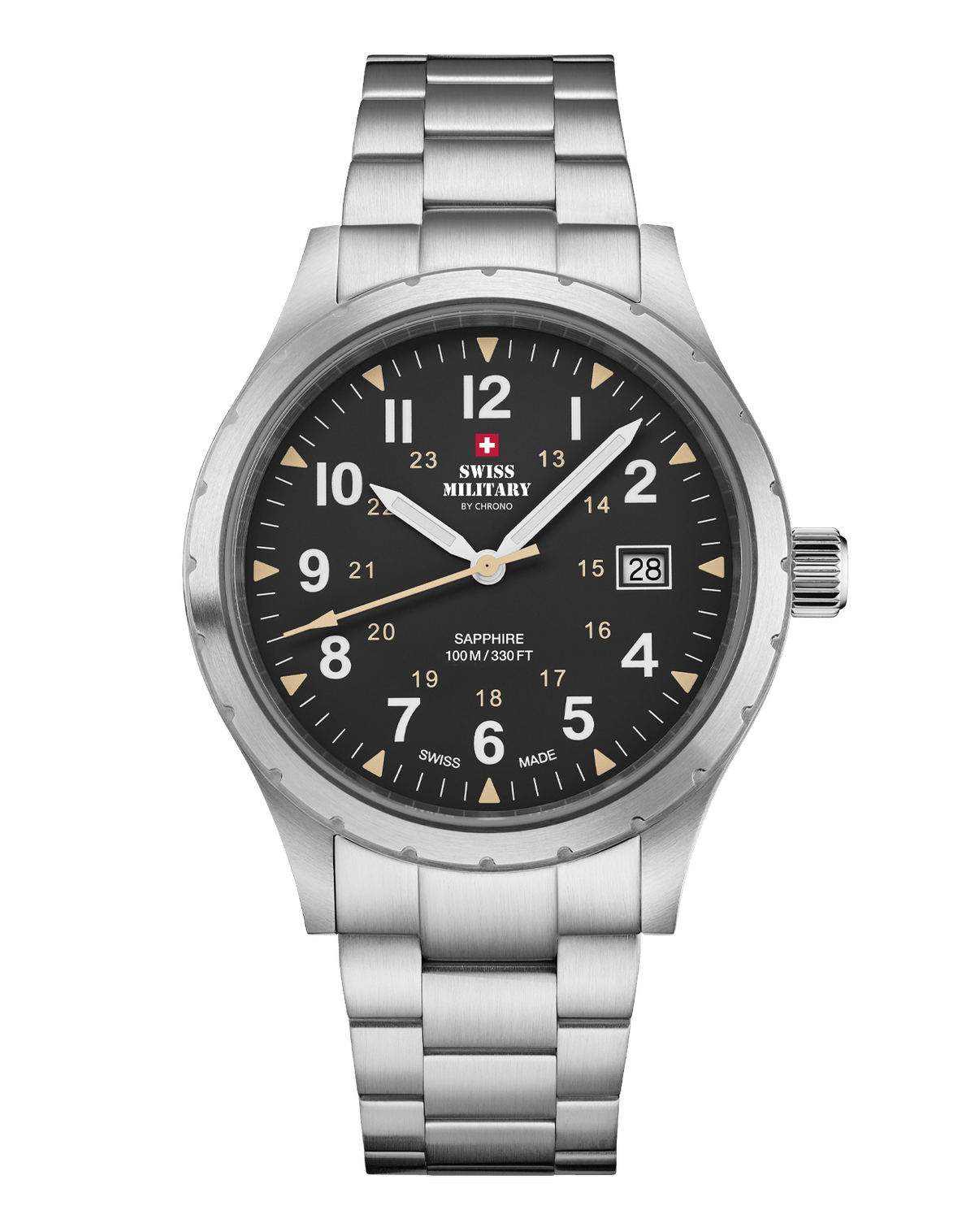 Reloj clásico militar suizo de caballero