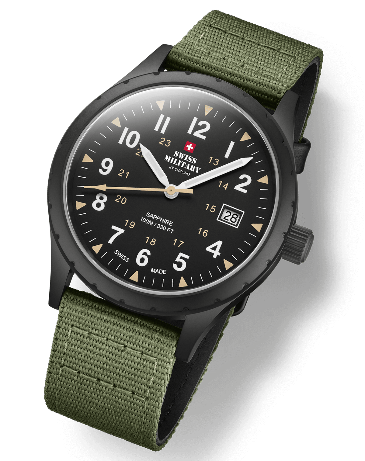 Reloj clasico militar suizo para caballeros