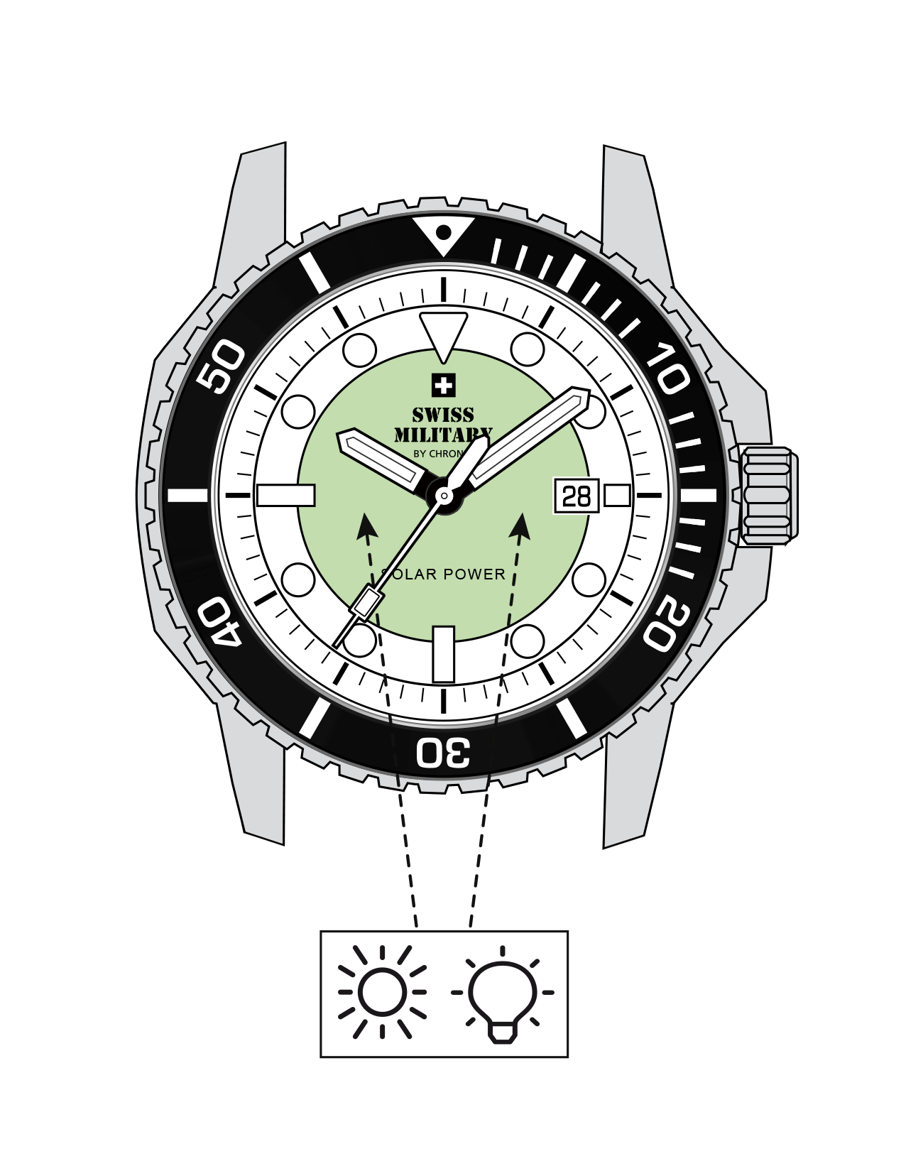 Swiss Military By Chrono, Reloj De Pulsera Caballero Movimiento Solar