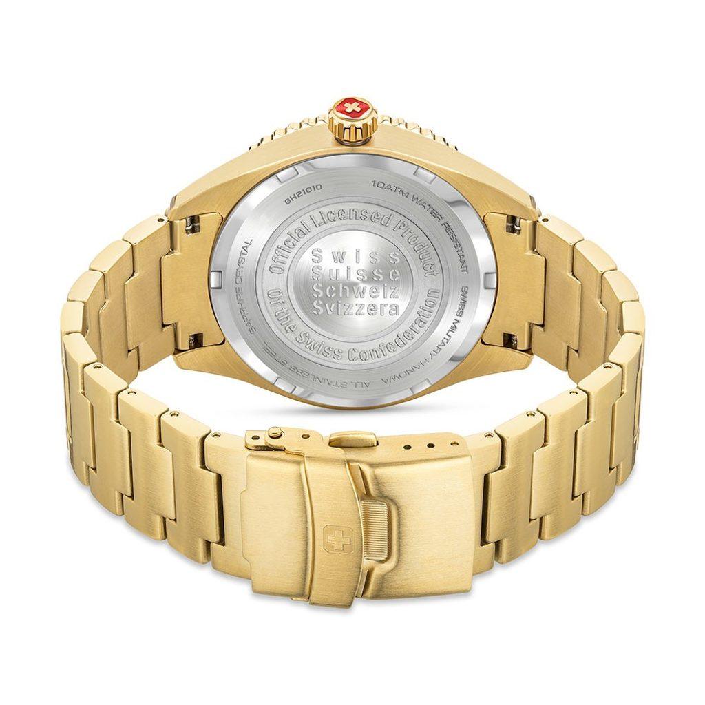 Reloj de pulsera Afterburn color oro amarillo y esfera negra
