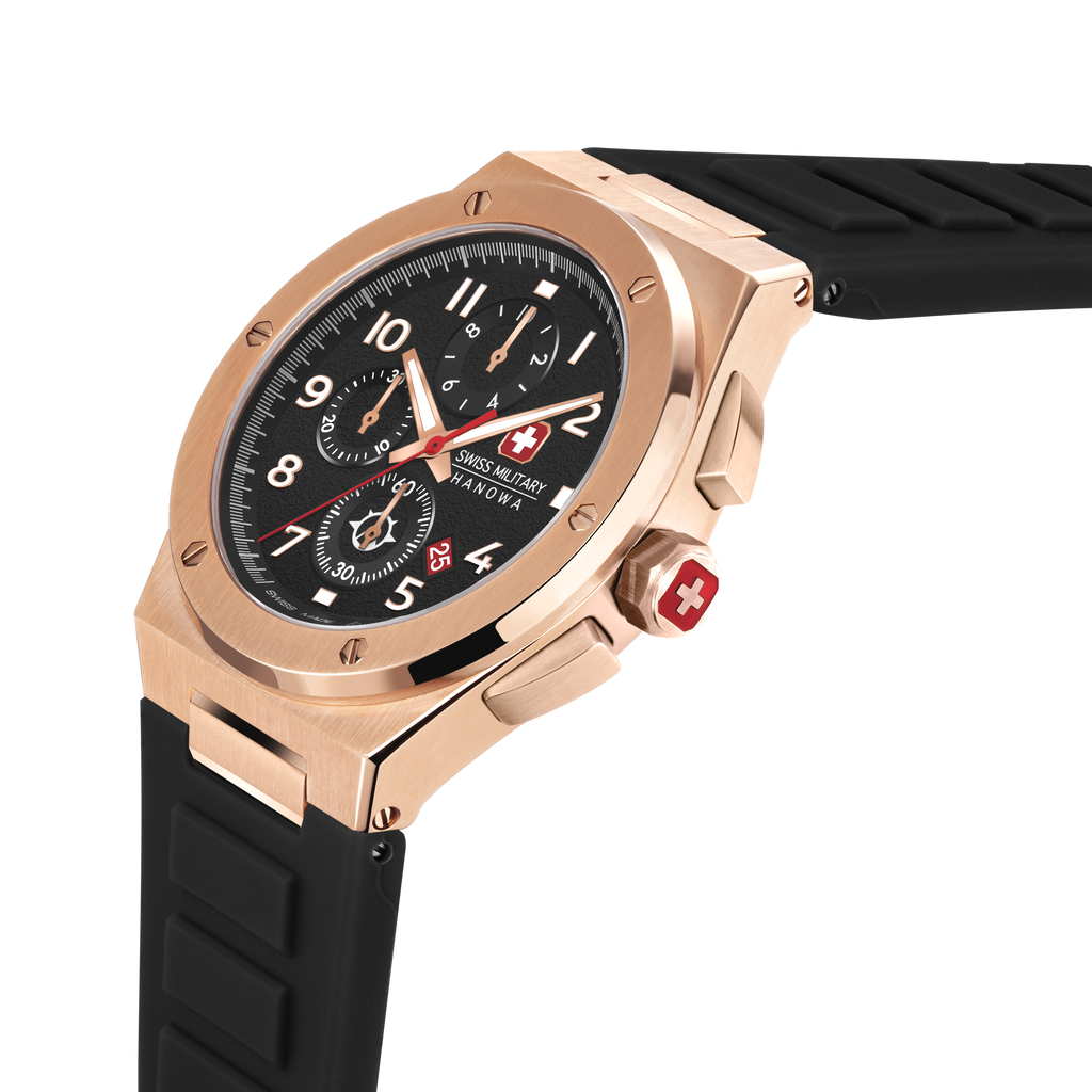 Sonoran Chrono Black Dial Rose Gold Colored Case
