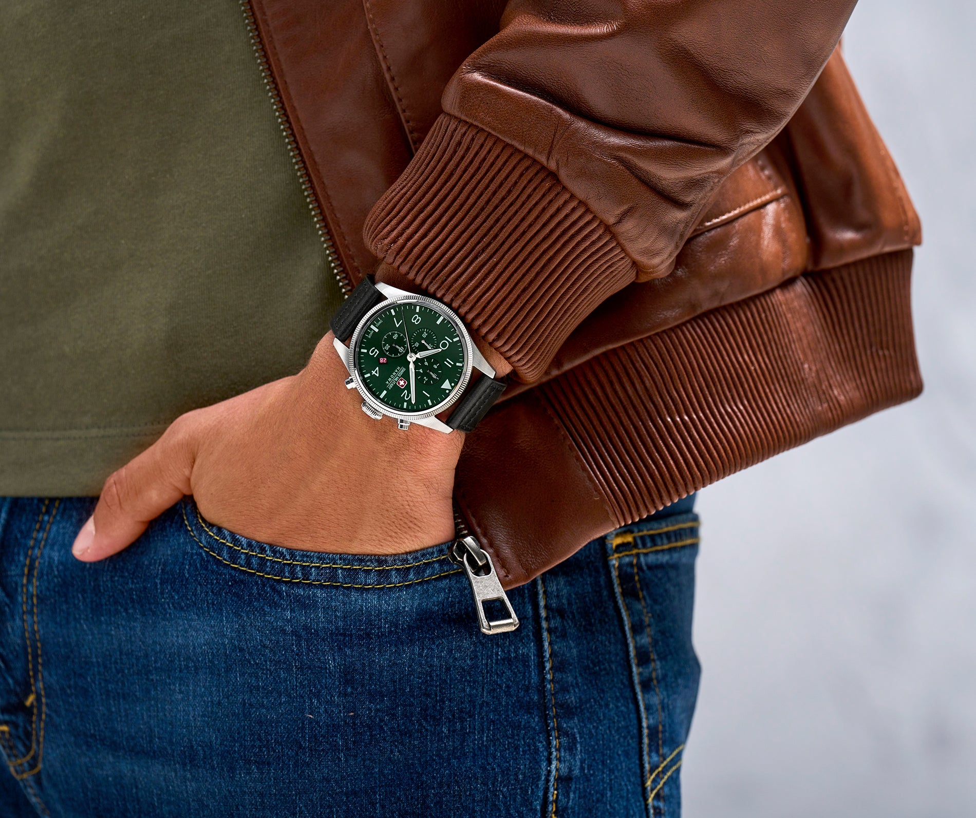 Thunderbolt Chrono dial verde