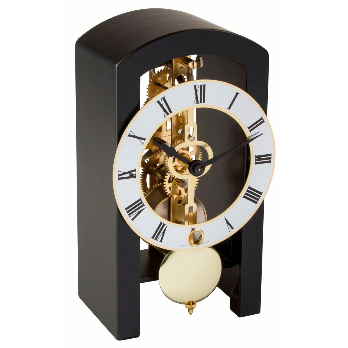 Reloj de mesa Skeleton moderno con movimiento mecánicon negro